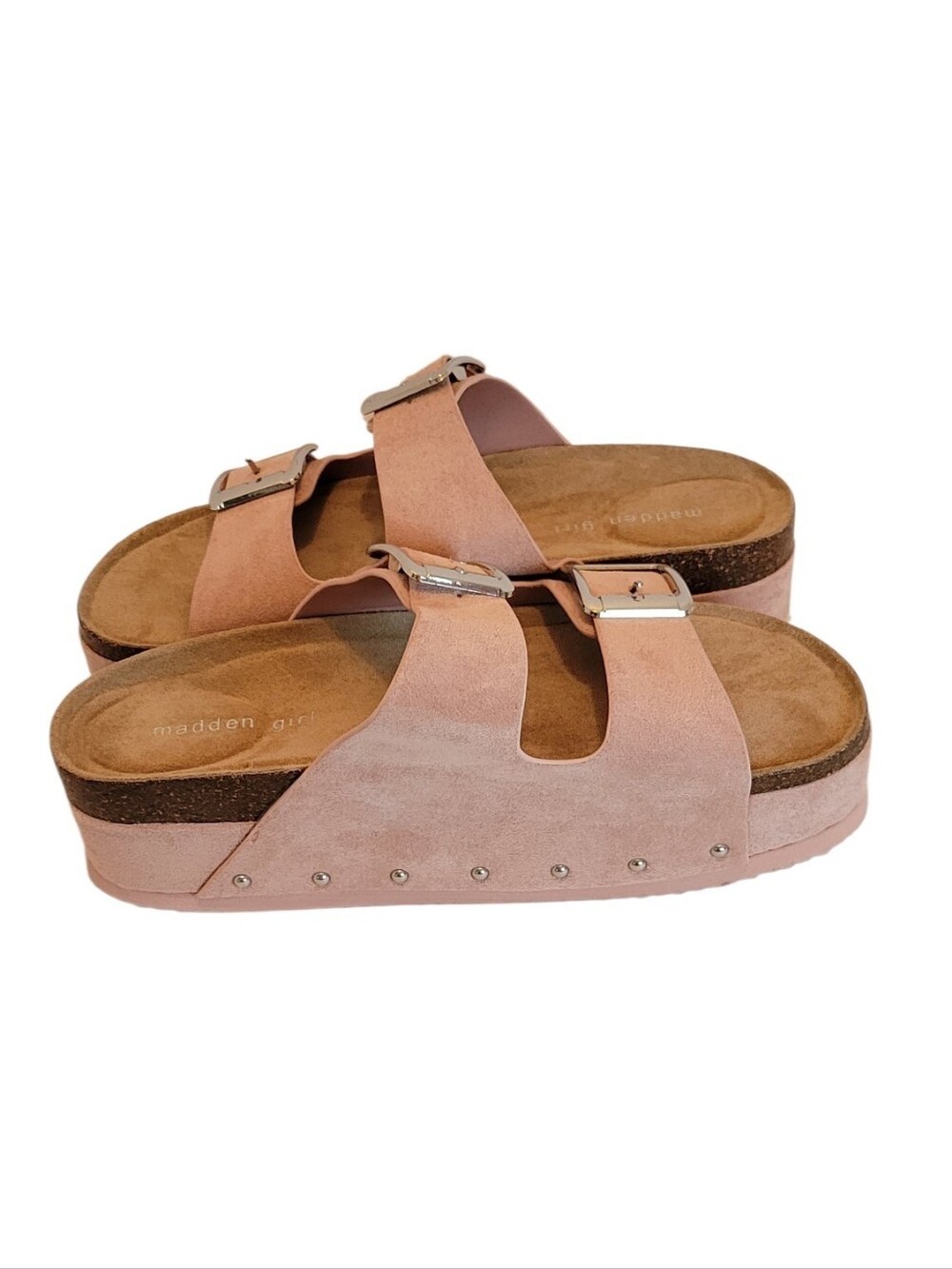 Madden Girl Babess Rose Fab Platform Sandals NWT Size 9.5 Pink Double Buckle Sli - Picture 7 of 13